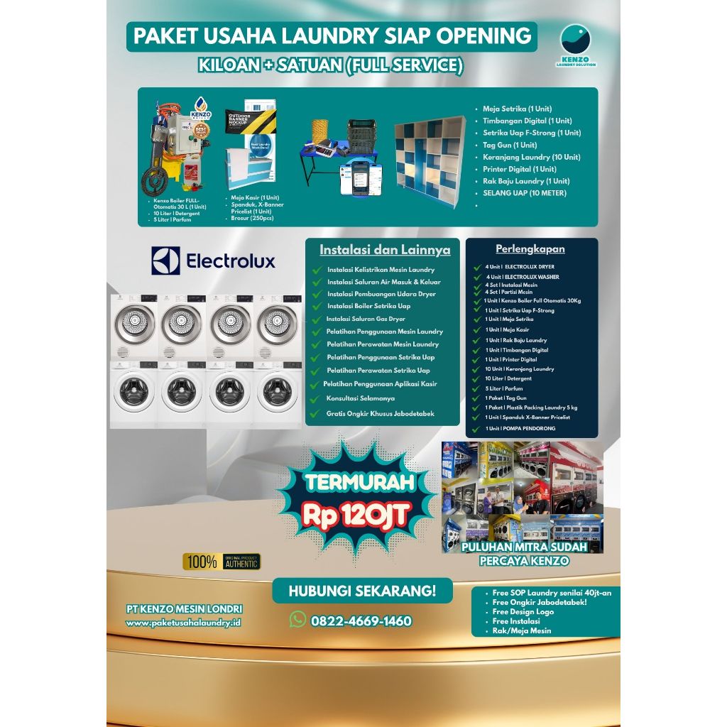PAKET USAHA LAUNDRY SIAP BUKA | MODAL MULAI 120 JUTA | WAJIB CHAT ADMIN DULU