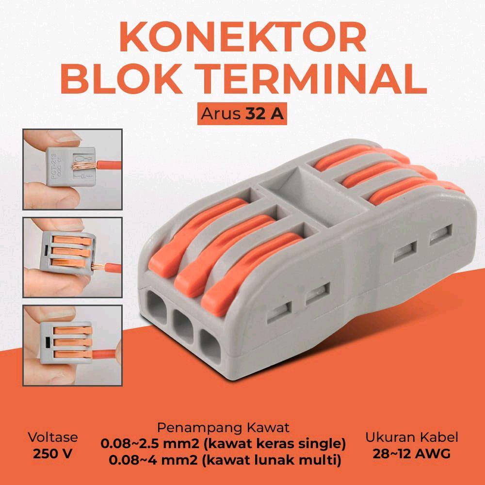 terminal block listrik sambungan konektor listrik quick 2pin 3pin PCT