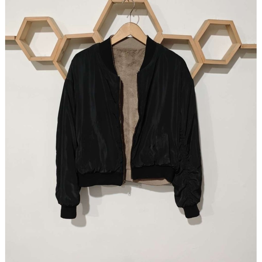 JACKET BOMBER SHERPA BOXY FIT SIZE M