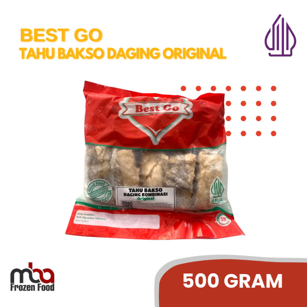BESTGO Tahu Bakso Original 500 Gram /Bakso /Tahu /Tofu /Daging /Pentol /Sapi /Frozenfood /Camilan /M