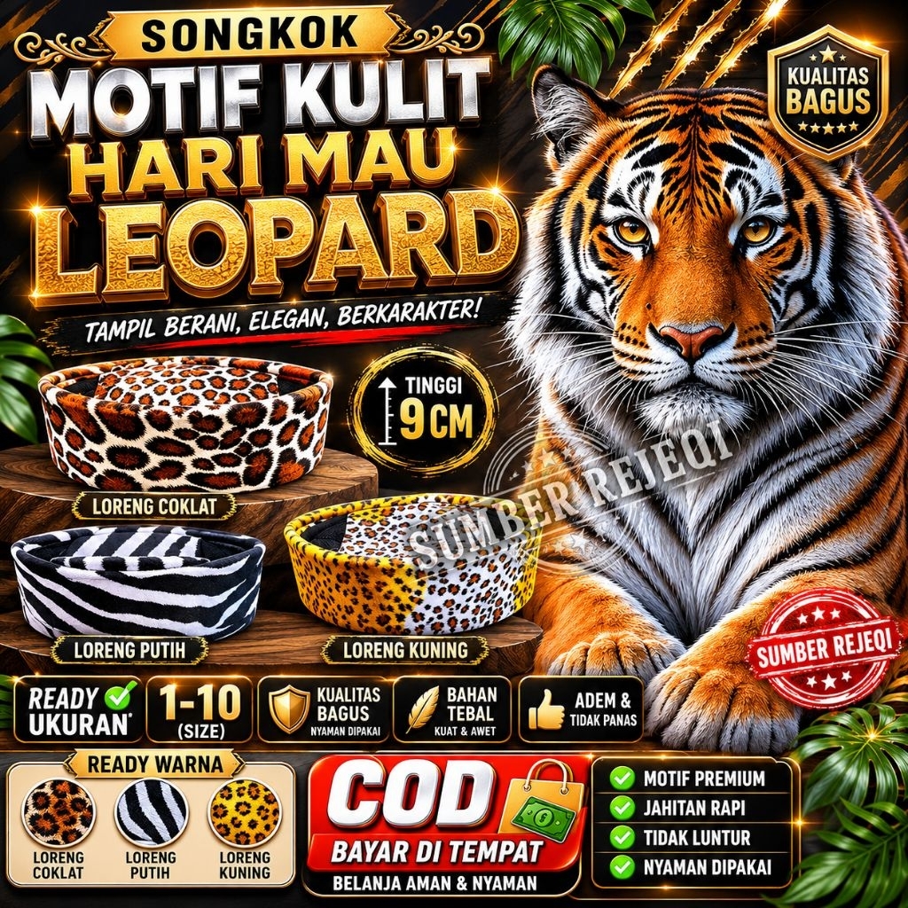 Peci Motif Harimau Leopard Peci kulit Macan Peci Nasional Peci Loreng Peci Putih