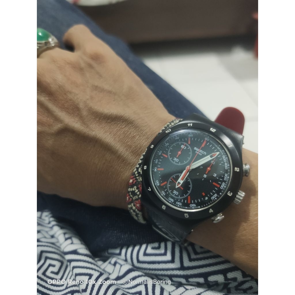 Swatch Irony Black Coat Chronograph