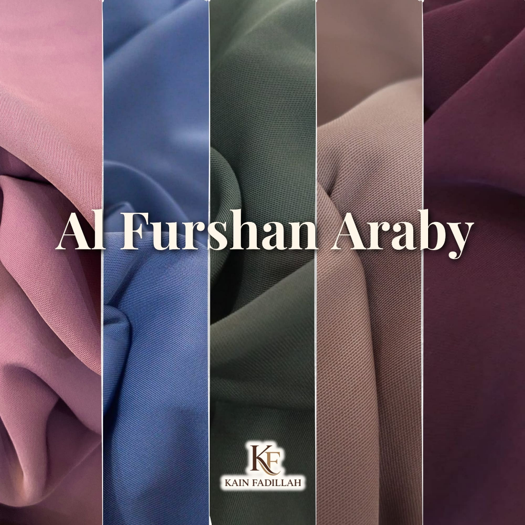 Per50cm Al Furshan Araby Silk Premium Polos Bahan Lembut Jatuh Lebar 150 cm Kain Gamis Kain Fadillah
