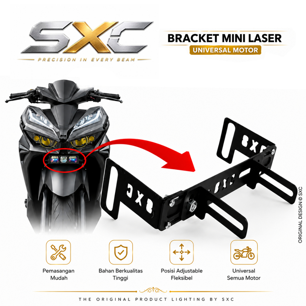 BRECKET KOLONG MOTOR UNIVERSAL 2MM MINI LASER 1MATA 2MATA 3 MATA D2 BY SXC