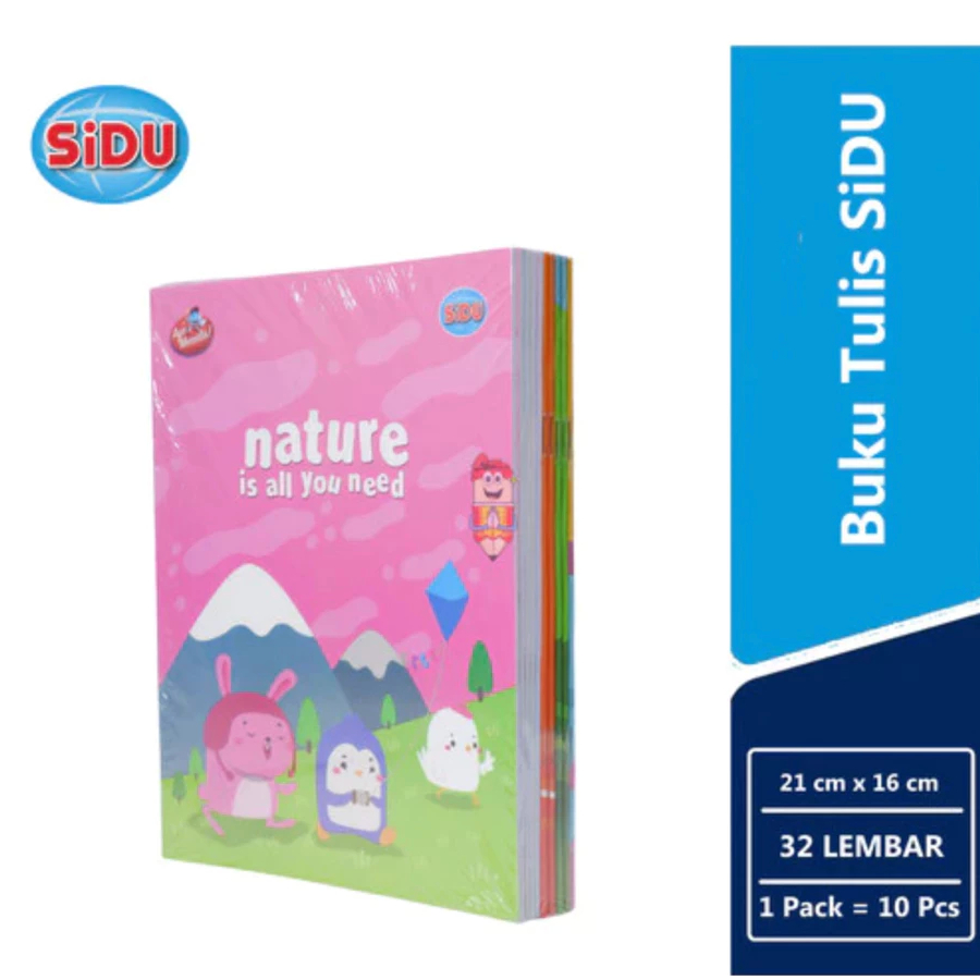 Buku Tulis SIDU 32 lembar / 1pack ( 10pcs ) Buku Tulis SIDU 32lembar/Sidu Buku Tulis 32 isi 10