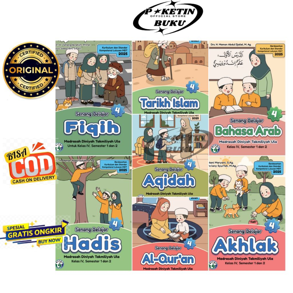 Edisi 2026 Buku MDTA 1 Paket 7 Mapel MDTA Penerbit Rizky Kelas 4 . Buku MDTU Kelas 4 Penerbit Rizky