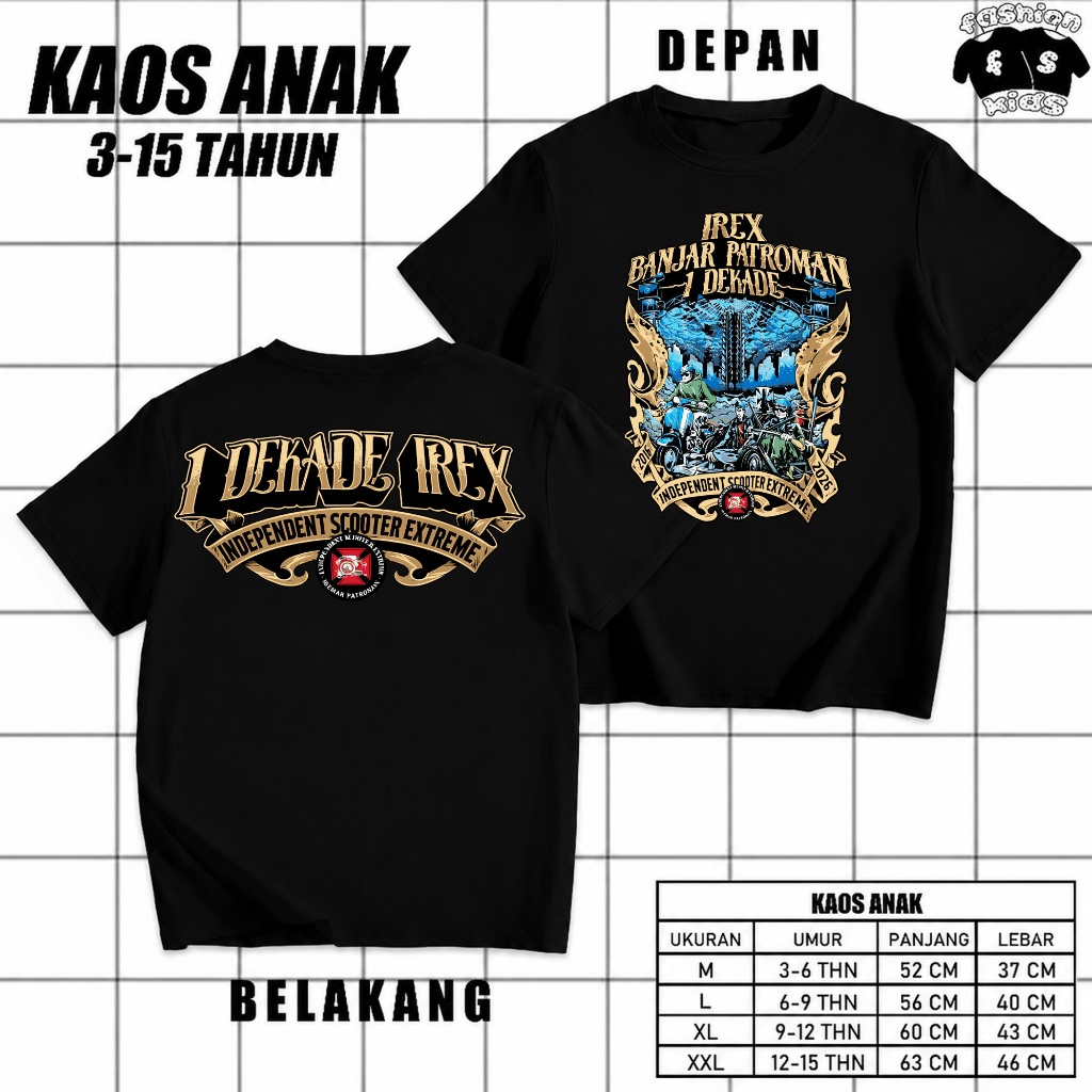 KAOS ANAK OFFICIAL 1 DEKADE IREX BANJAR PATROMAN 2026