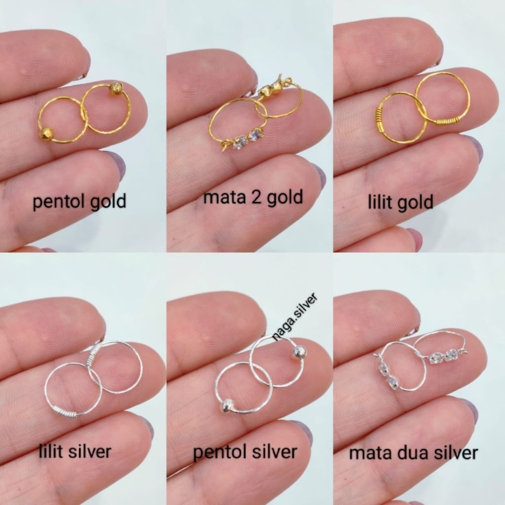 Anting Kenip Bayi/Anak Perak 925 Asli