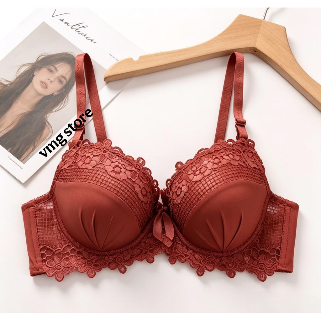 Bra 8863 Bra push up Busa tebal Bra kawat cup B Kancing 3 ukuran 38.40.42.44