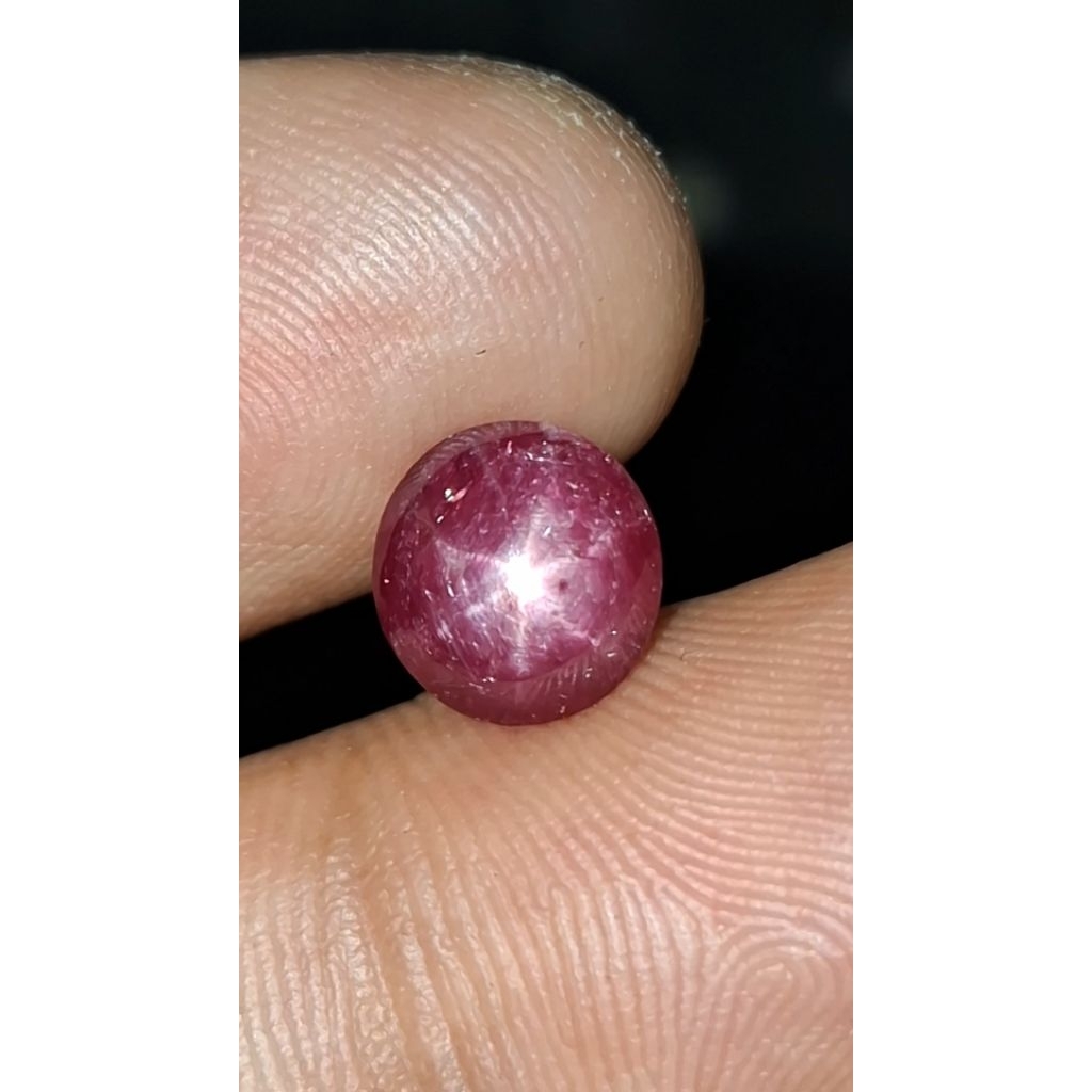 Natural Star Ruby No Heat 2.85ct Tanzania Memo CGL Red Star Bulat Siap Kirim