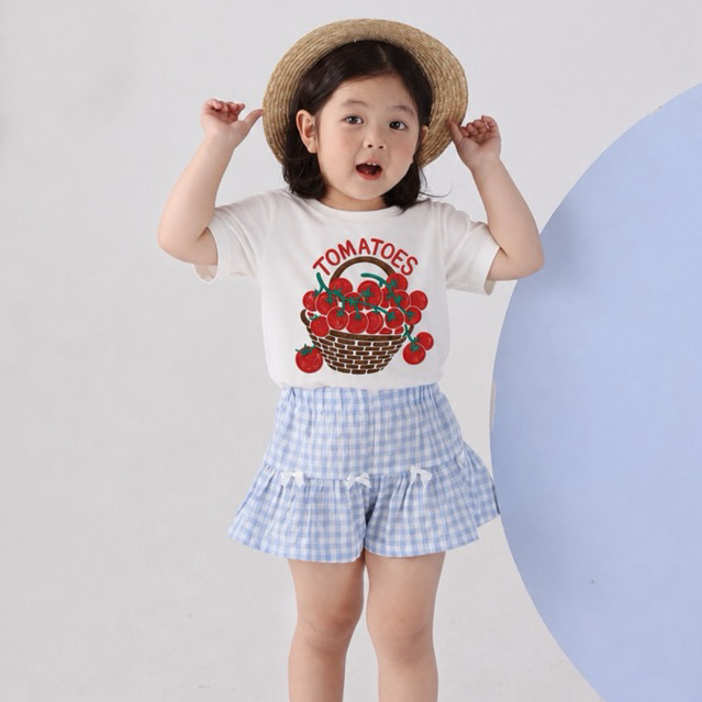 Sloulyfe Kaos Anak Tomatoes | Cotton Combed 24s | Kaos Anak Unisex Premium | Kids Graphic Tee