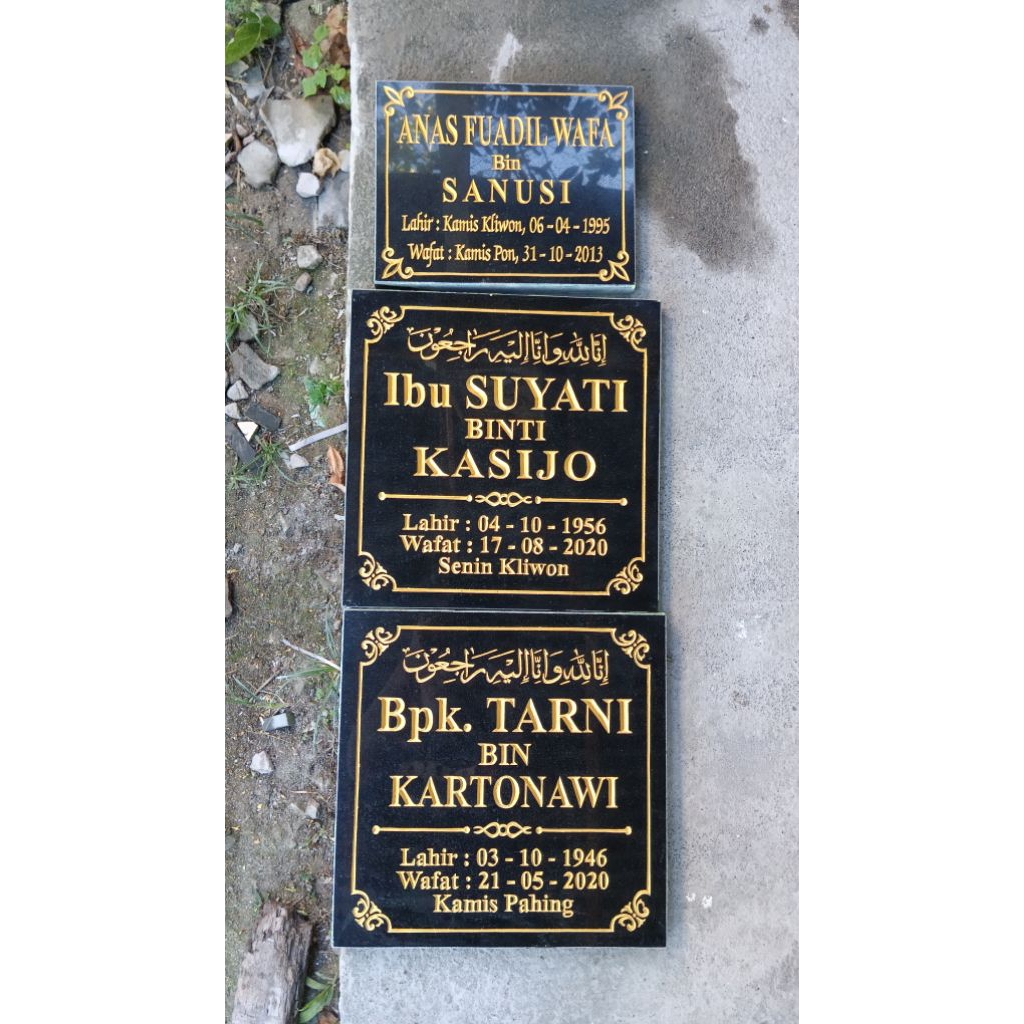 nisan batu granit alam papan nama nisan marmer