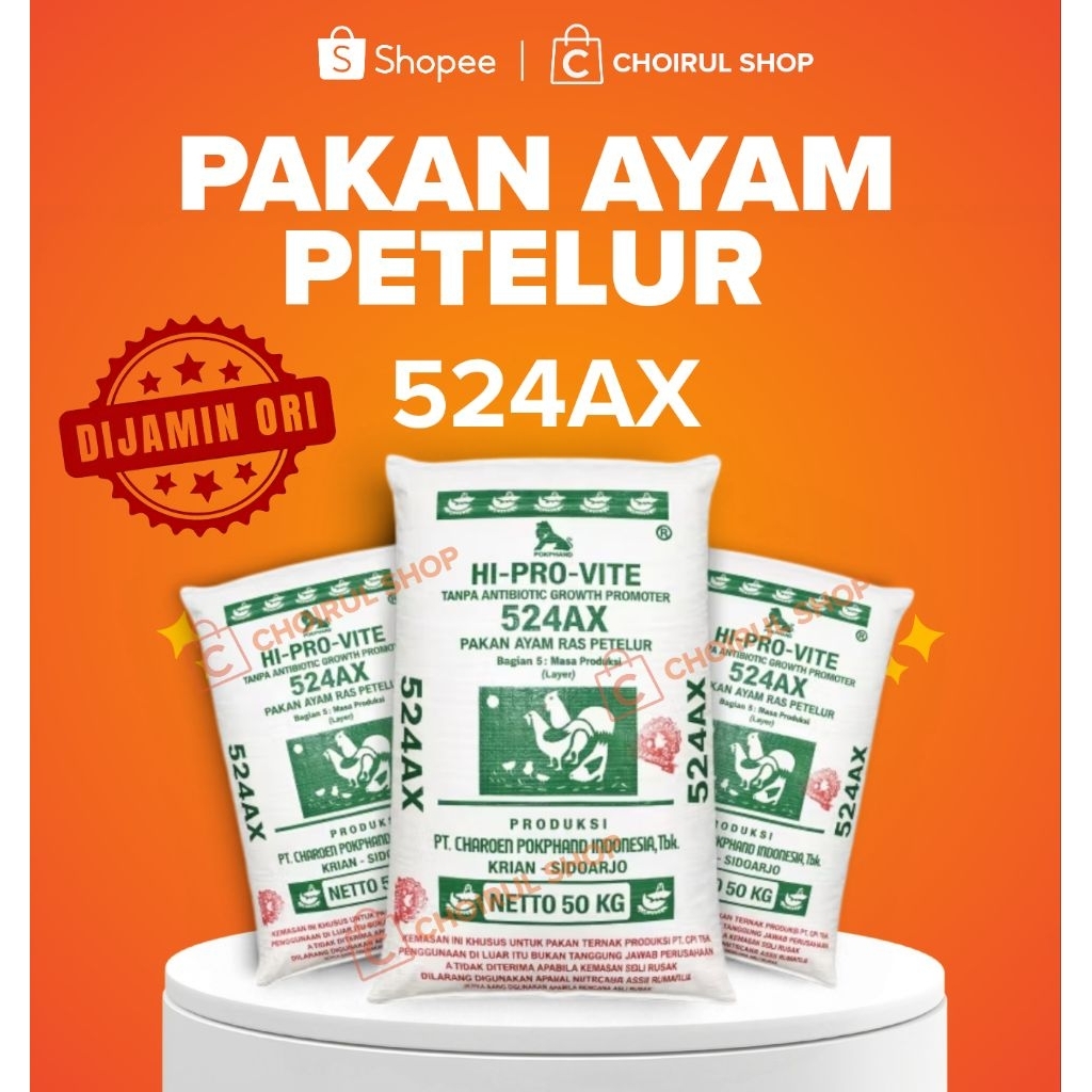 Pakan Ayam Petelur Jadi 524AX Dari Pokphand 1-3 Kg