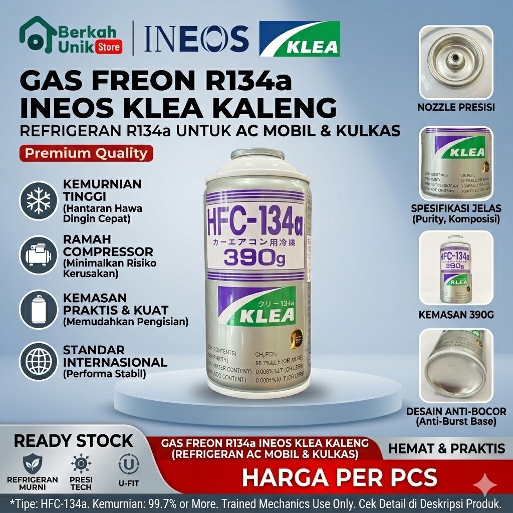 Gas Freon R134a Ineos Klea Kaleng - Freon Ineos Klea R134a Kaleng