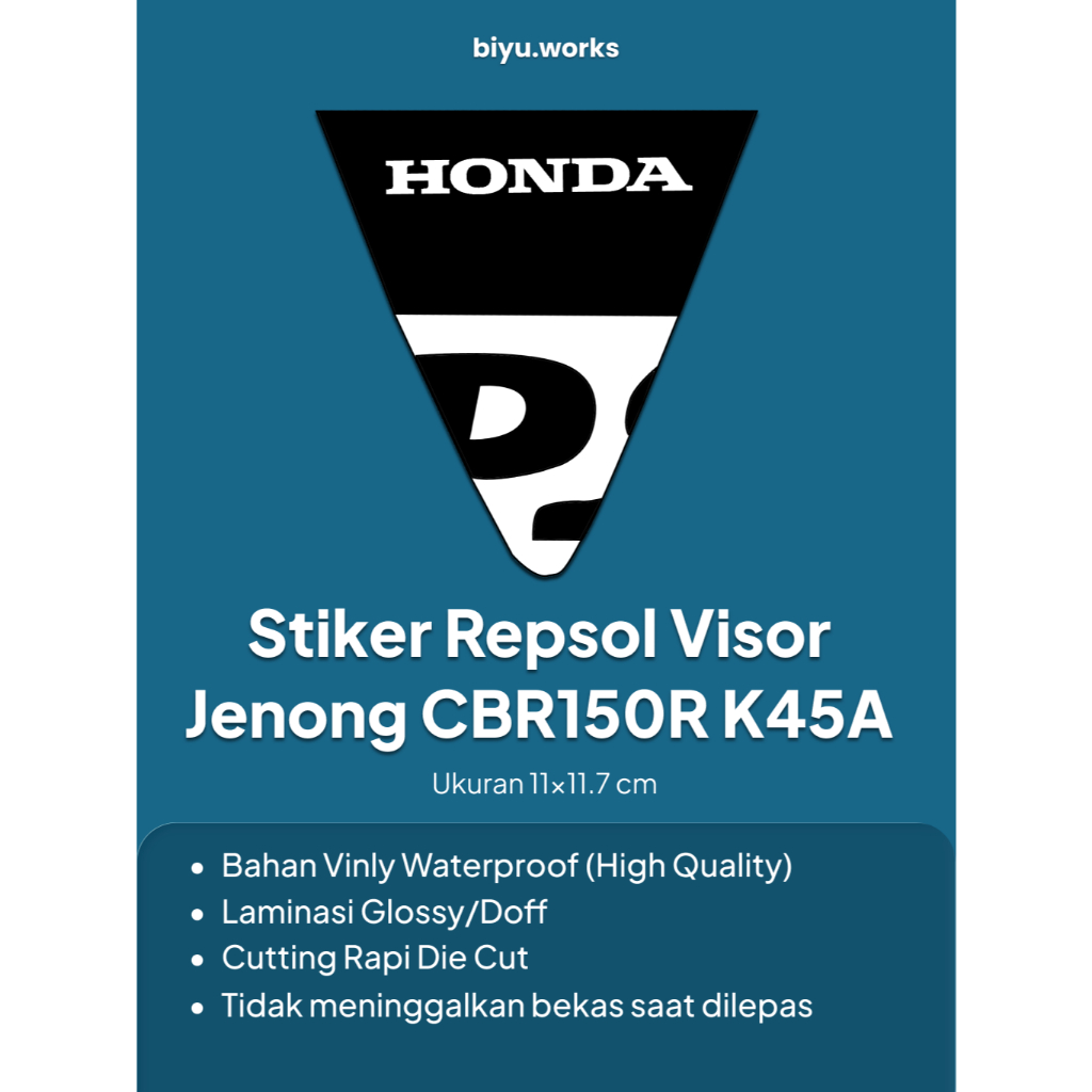 Stiker Visor Jenong Repsol CBR150R K45A