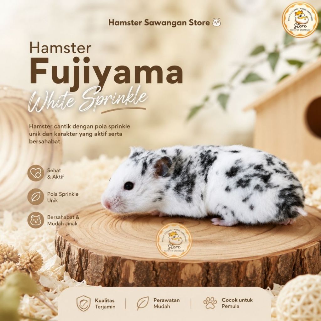 HAMSTER FUJIYAMA WHITE SPRINKLE (GOJEK & GRAB)