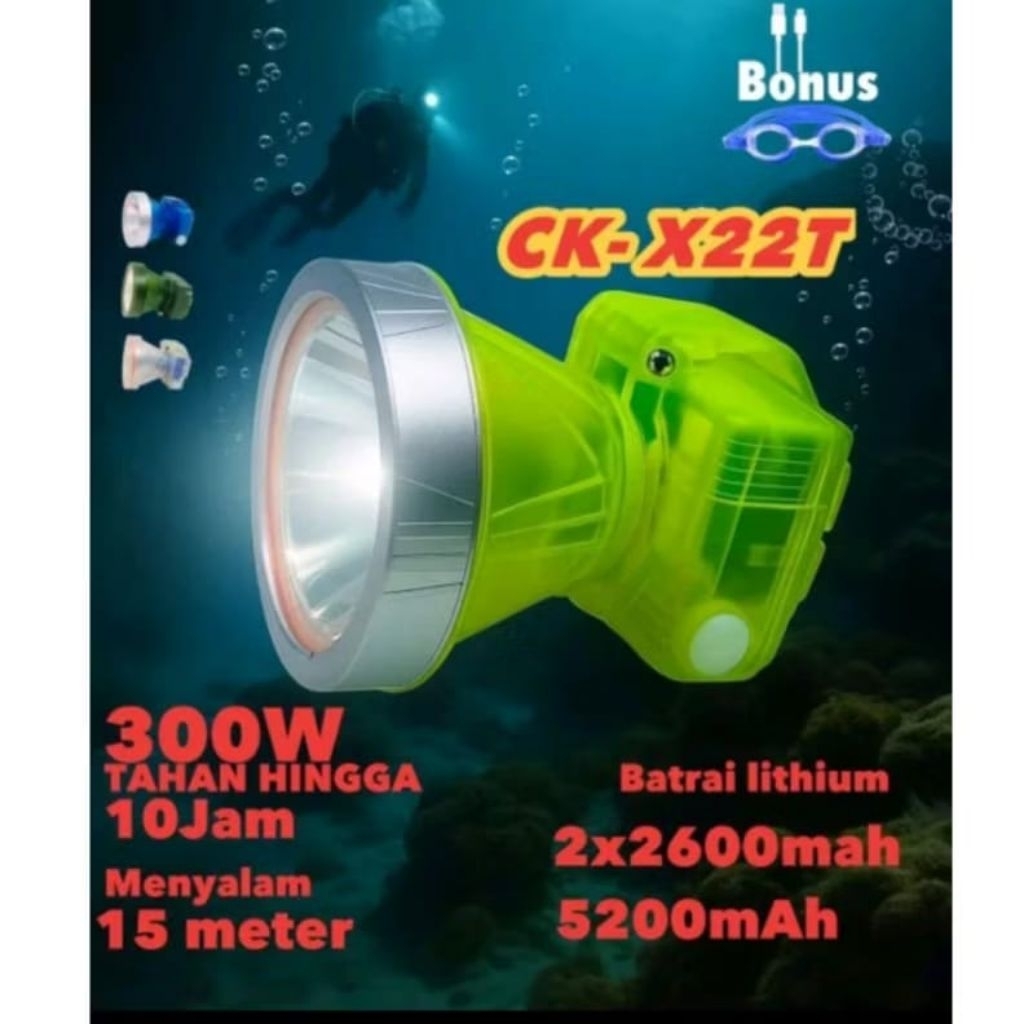 CK-X22T KISEKI Senter Selam Terbaru 300W Baterai 52000mAh / Headlamp Kiseki 300W