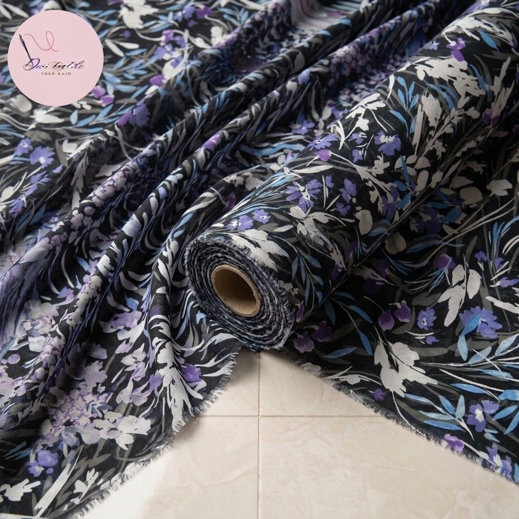 kain ceruty baby doll motif bunga premium - kain ceruty digital print eksklusif - kain Zara ceruty -