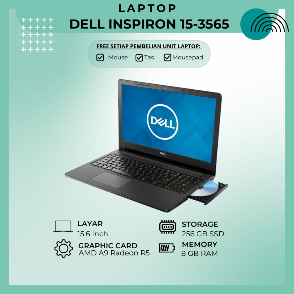 Dell Inspiron 15-3565 AMD A9-9400 Radeon R5 Ram 8GB 256GB SSD BNIB