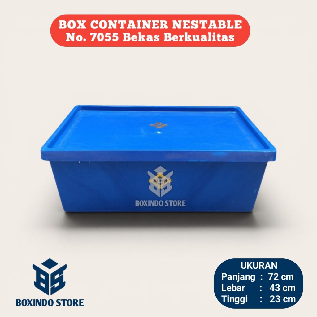 Box Container Nestable Serbaguna No. 7055 Ukuran P 72 x L 43 x P 23 cm Box Container Bekas Berkualit