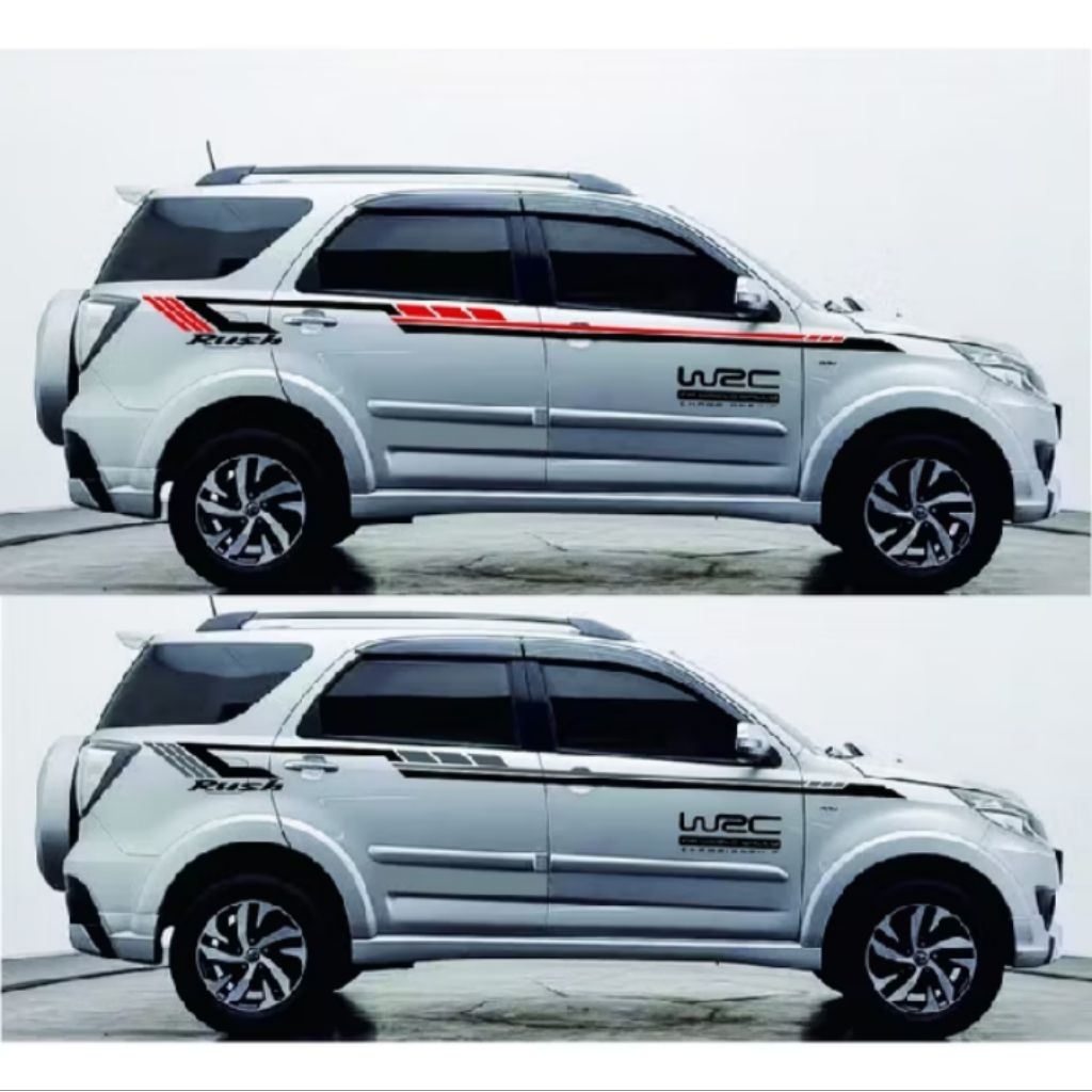 Sticker mobil rush terios dll stiker list variasi mobil rush terios dll wrc keren tahan lama