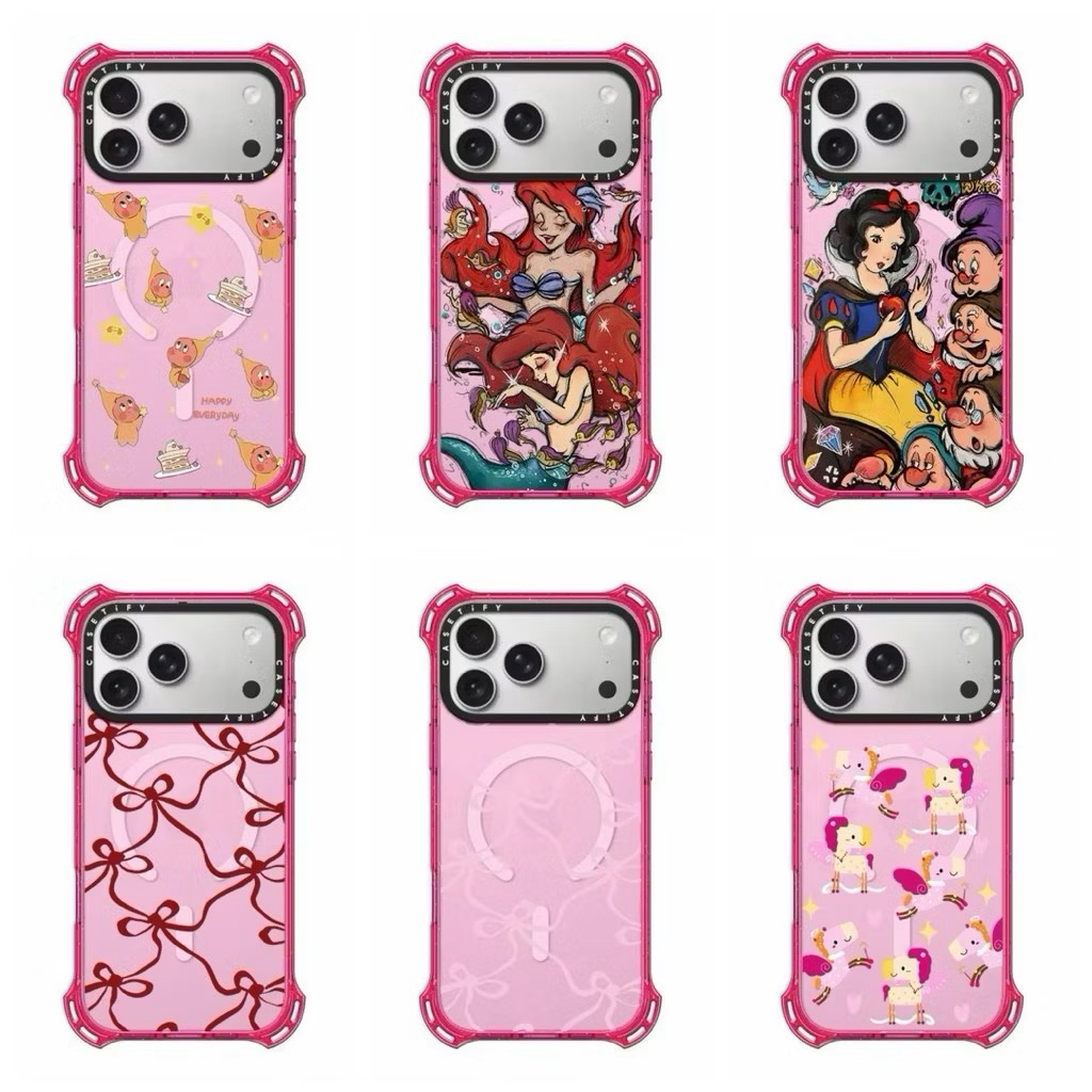 Case Bumper Casetify Bounce Pink Magsafe Twinkle Star Pita Ribbon Disney Princess Case Iphone 13 14p