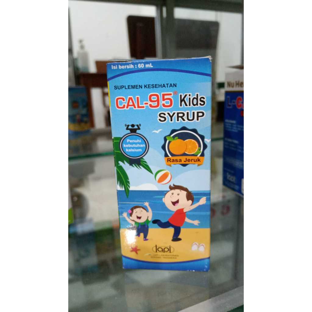 CAL-95 Sirup Kalsium Anak Lapi Laboratories 60ml - Membantu Pertumbuhan Tulang, Menunjang Kesehatan,