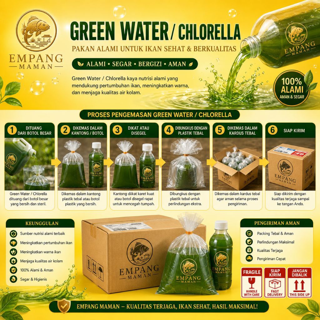 REPACK PAKAN KUTU AIR Green Water CHLORELLA STARTER Air Hijau