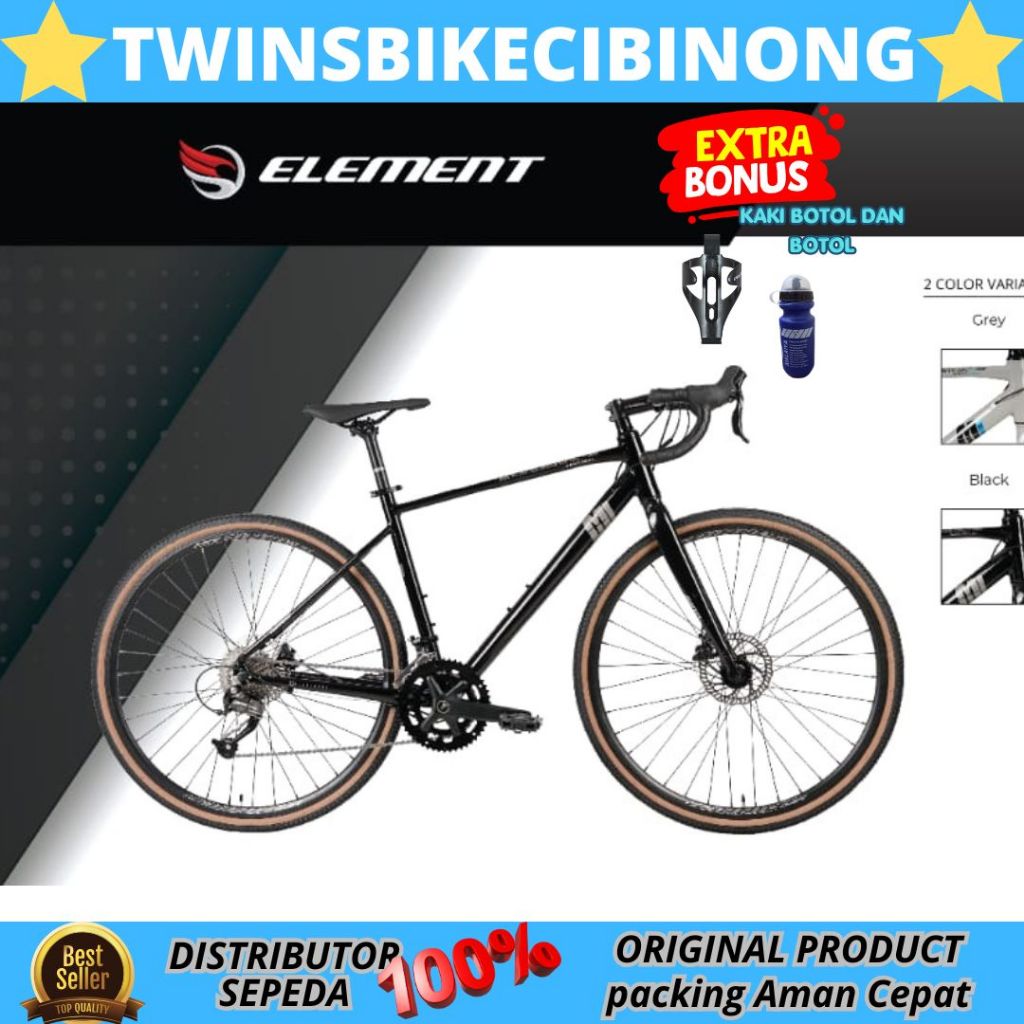 Sepeda ELEMENT GRAVEL  HYBRID MONTREAL 18SPEED Stang balap