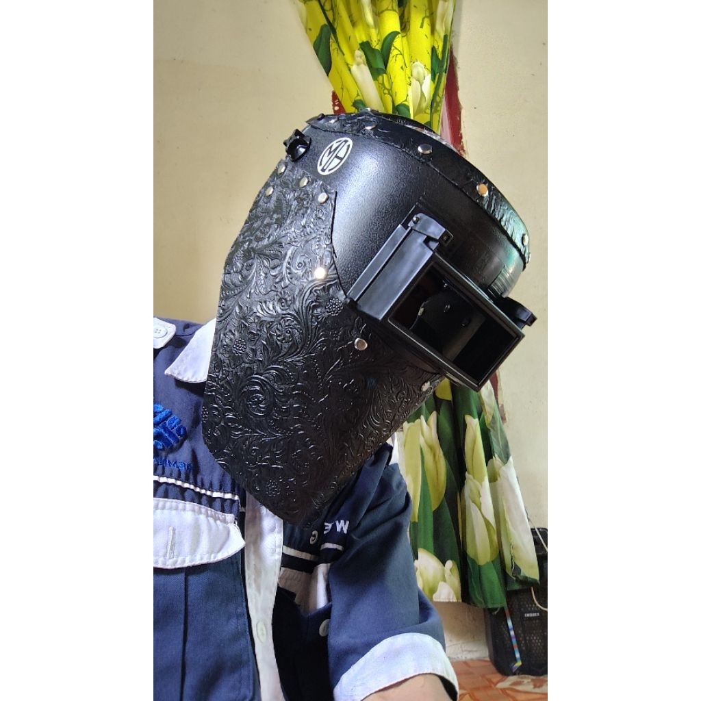 kap las moder western blue eagle batik hitam