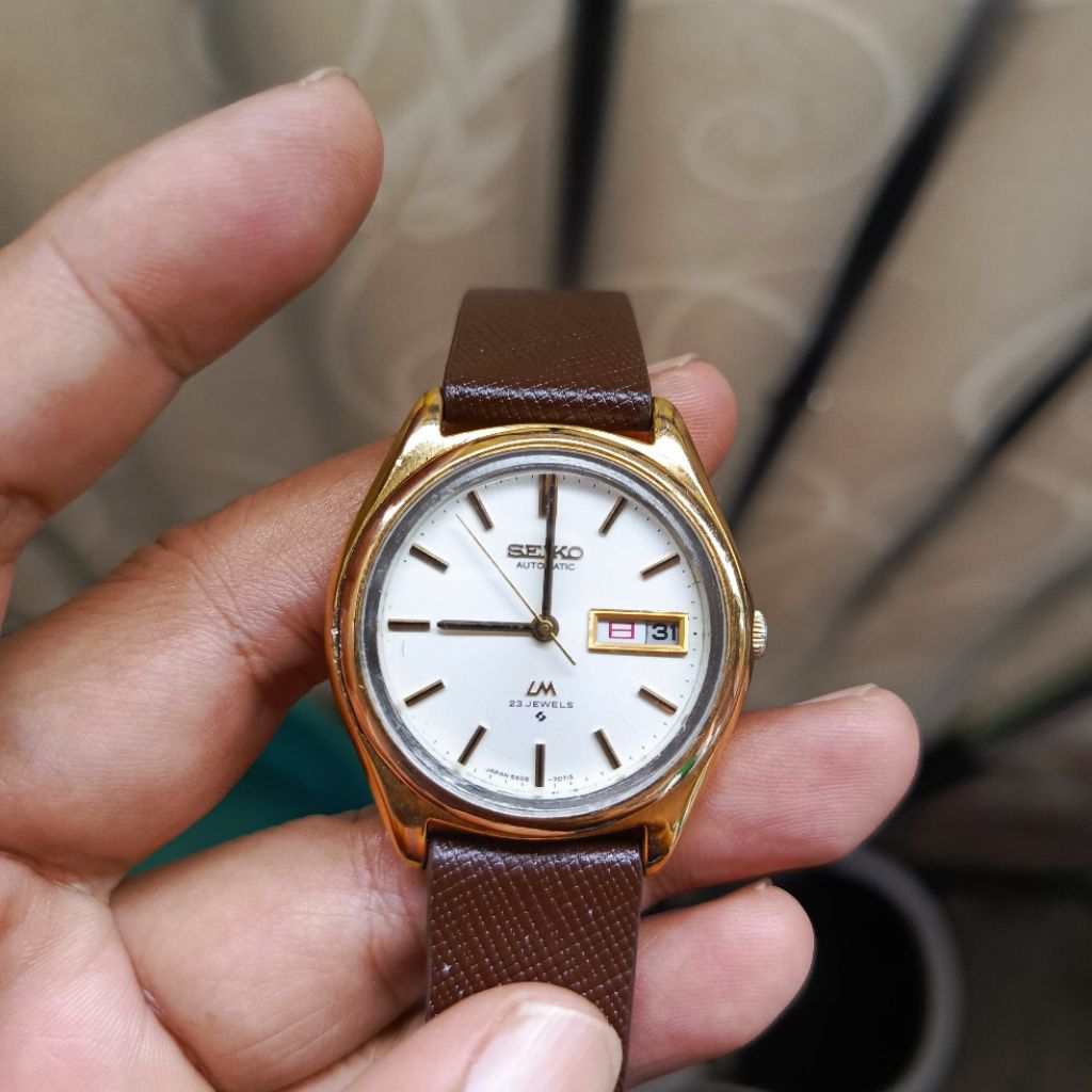 jam seiko lord matic 5606-7070 original second gold jdm