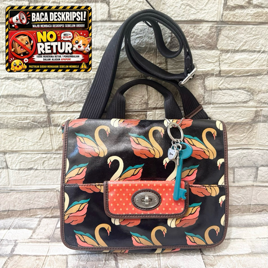 700# NET-Preloved Fossil Keyper Swan Crossbody