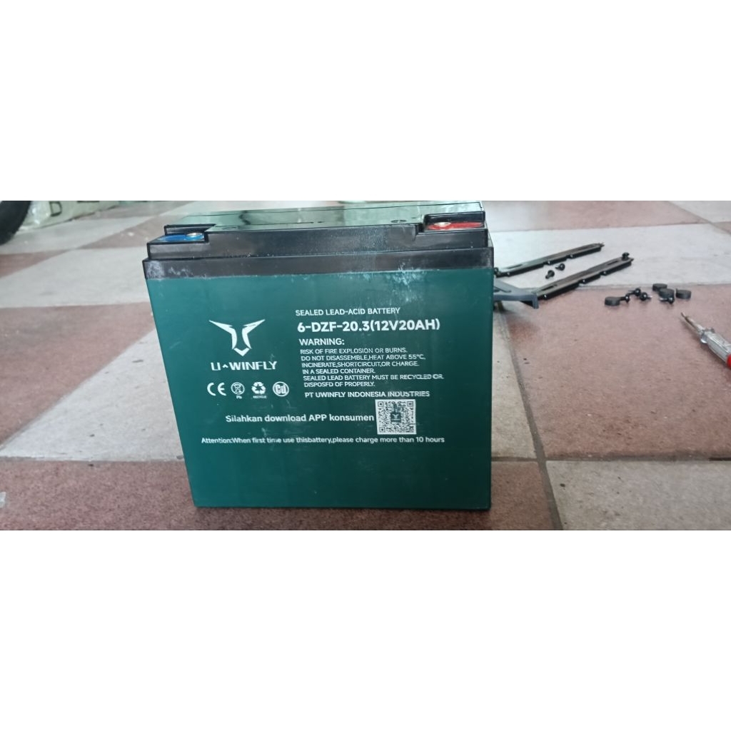 Baterai SLA Copoton Uwinfly 6-DZF-20.3 12V 20Ah,pembelian 12 Mei 2026,masih garansi di UWinfly