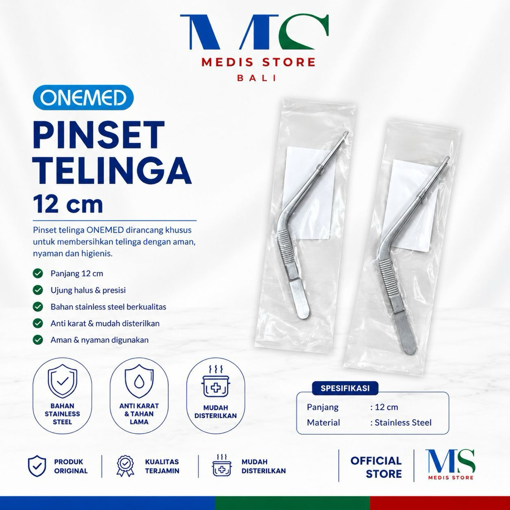 Pinset Telinga Stainless 12CM | Pinset Medis Alat Kebersihan Telinga Presisi