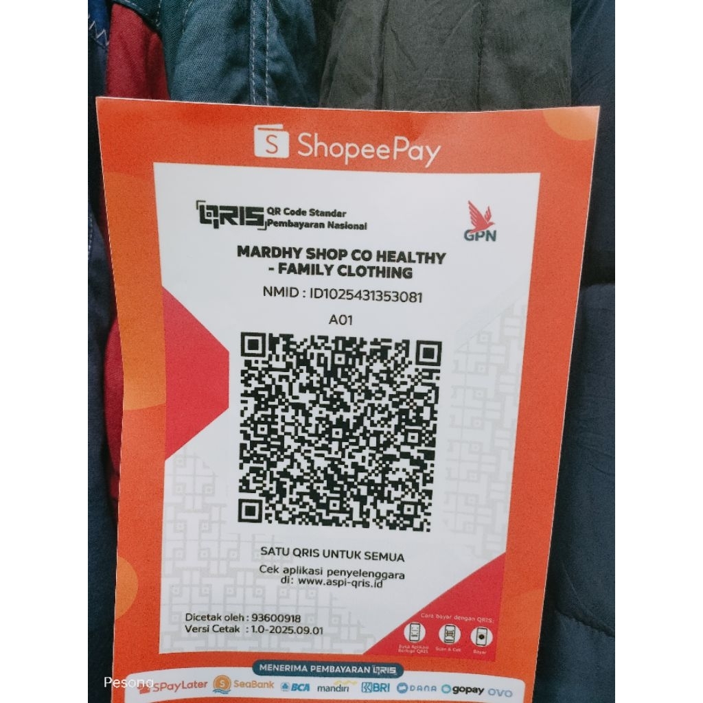 Qris payment to shoping