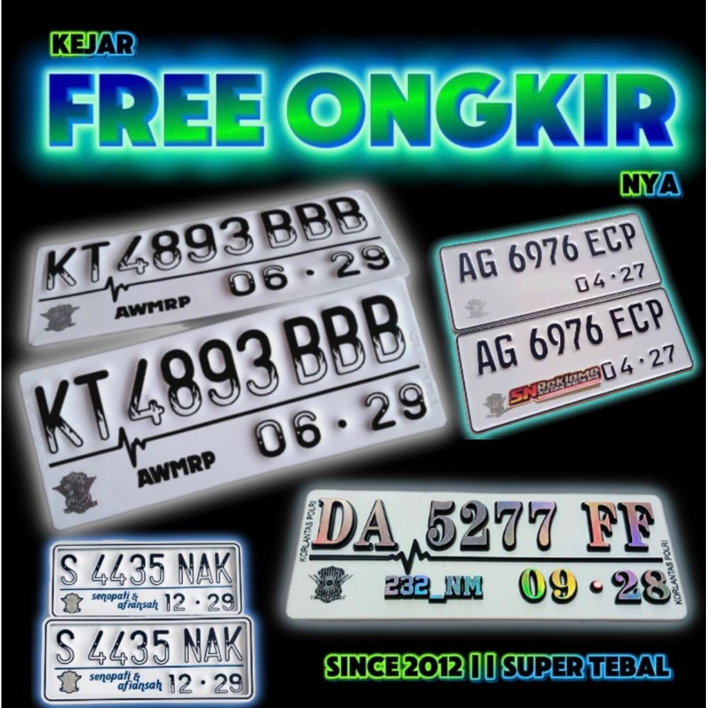 Plat Motor Custom Keren , Plat Variasi Premium , Plat Standart Custom