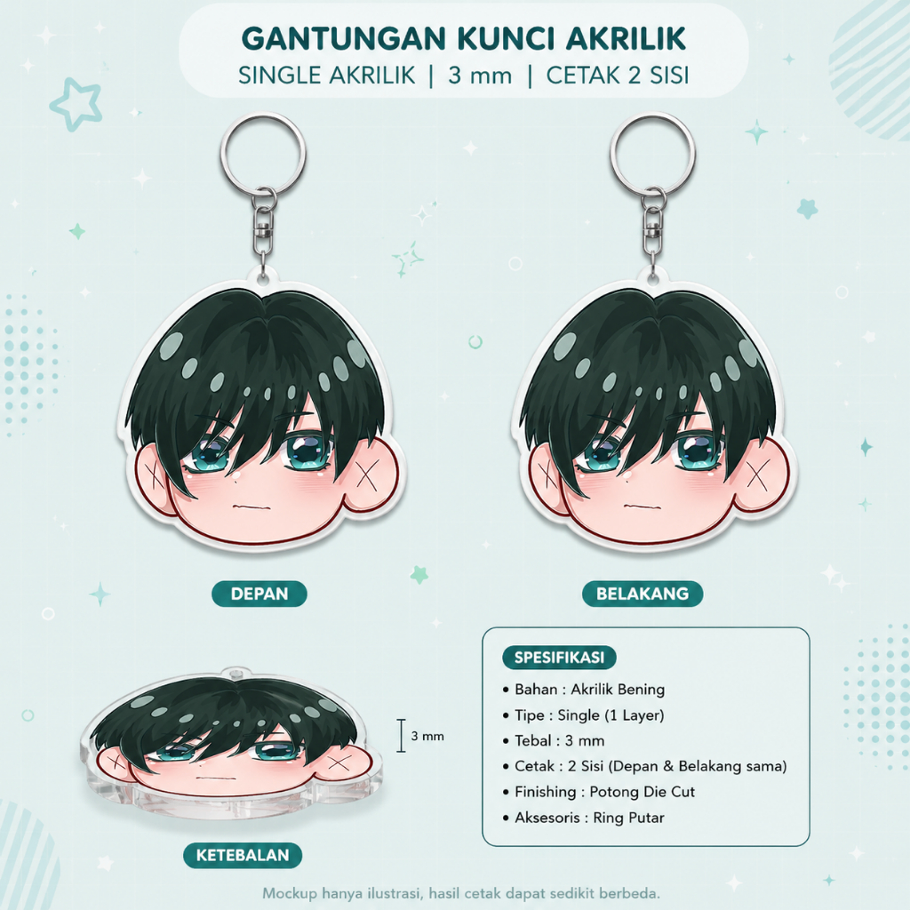 Gantungan Kunci Anime Blue Lock Rin Itoshi - Keychain Anime Blue Lock Itoshi Rin