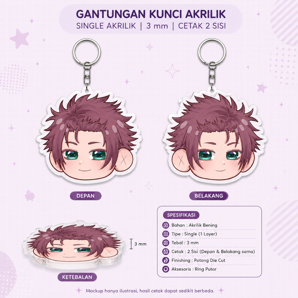 Gantungan Kunci Anime Blue Lock Sae Itoshi - Keychain Blue Lock Sae Itoshi