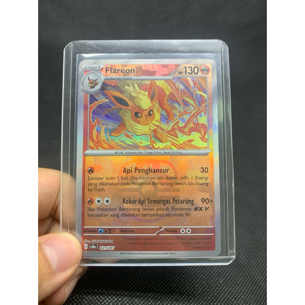 Flareon masterball 021/187 kartu pokemon AR - TCG card original flareon sar flareon holo promo card
