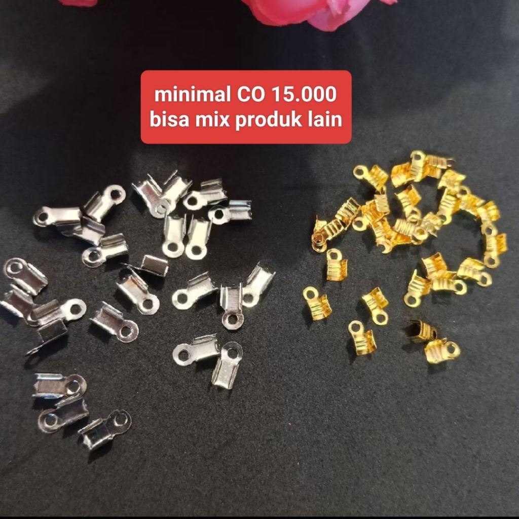 (Batam) Jepit tali 3mm 100pcs / Stoper Tali / Ujung Tali