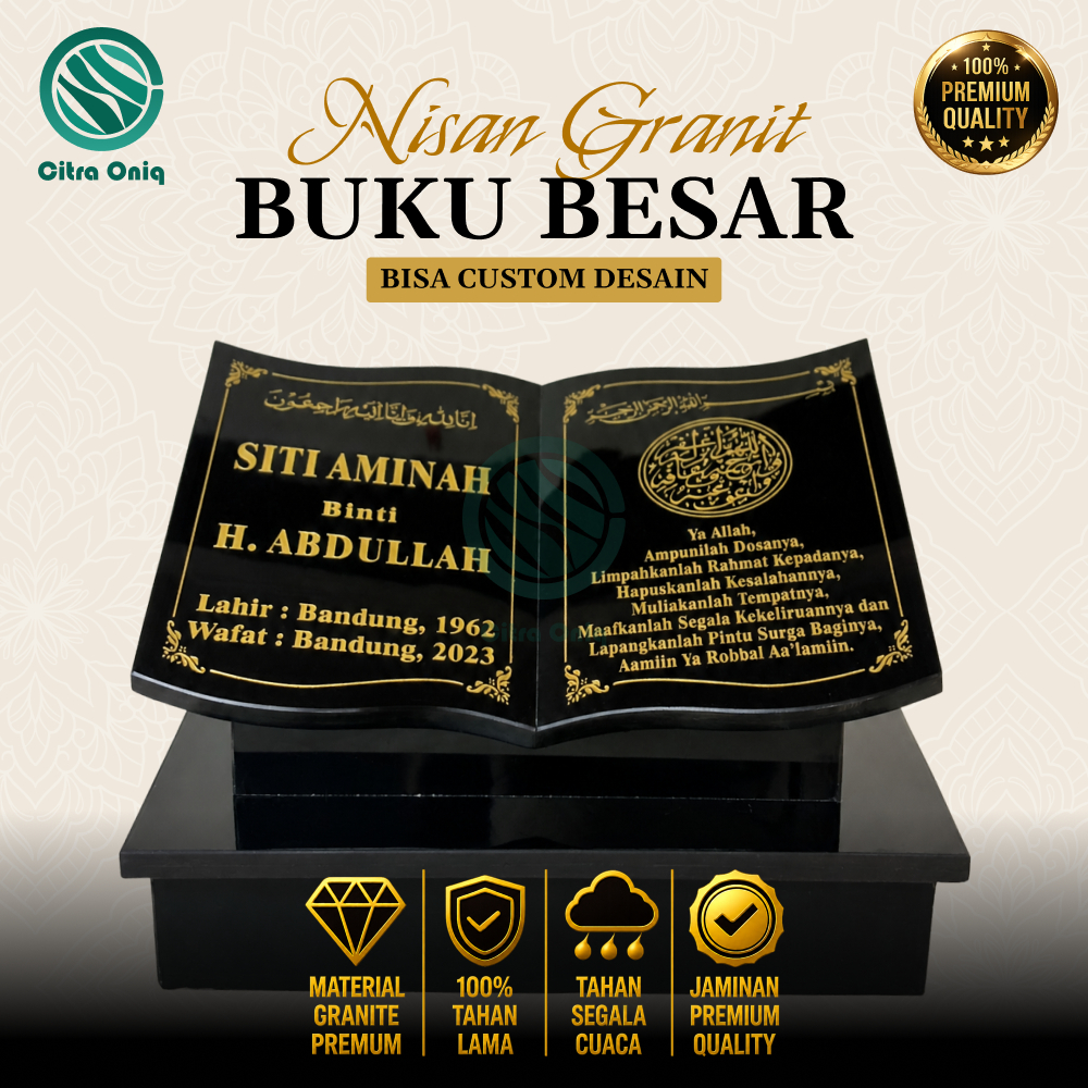 Batu Nisan Granit Model Buku Besar Custom