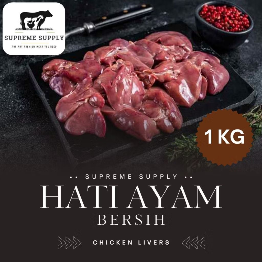 PREMIUM Hati Ayam Bersih 1 kg | Halal Fresh Organic Ati Ayam Chicken Liver | Ikan Daging Sapi Ayam B