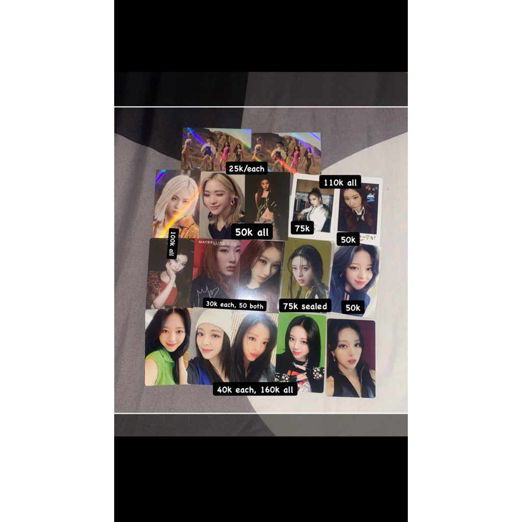 SALE Album photocard pc merchandise itzy ryujin yeji yuna chaeryeong lia nbd no bad days guess who b