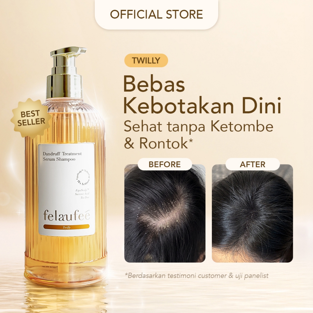 FELAUFEẼ Treatment Serum Shampoo - Twilly | Scalp Care | Atasi Semua Masalah Rambut Ketombe Rontok S