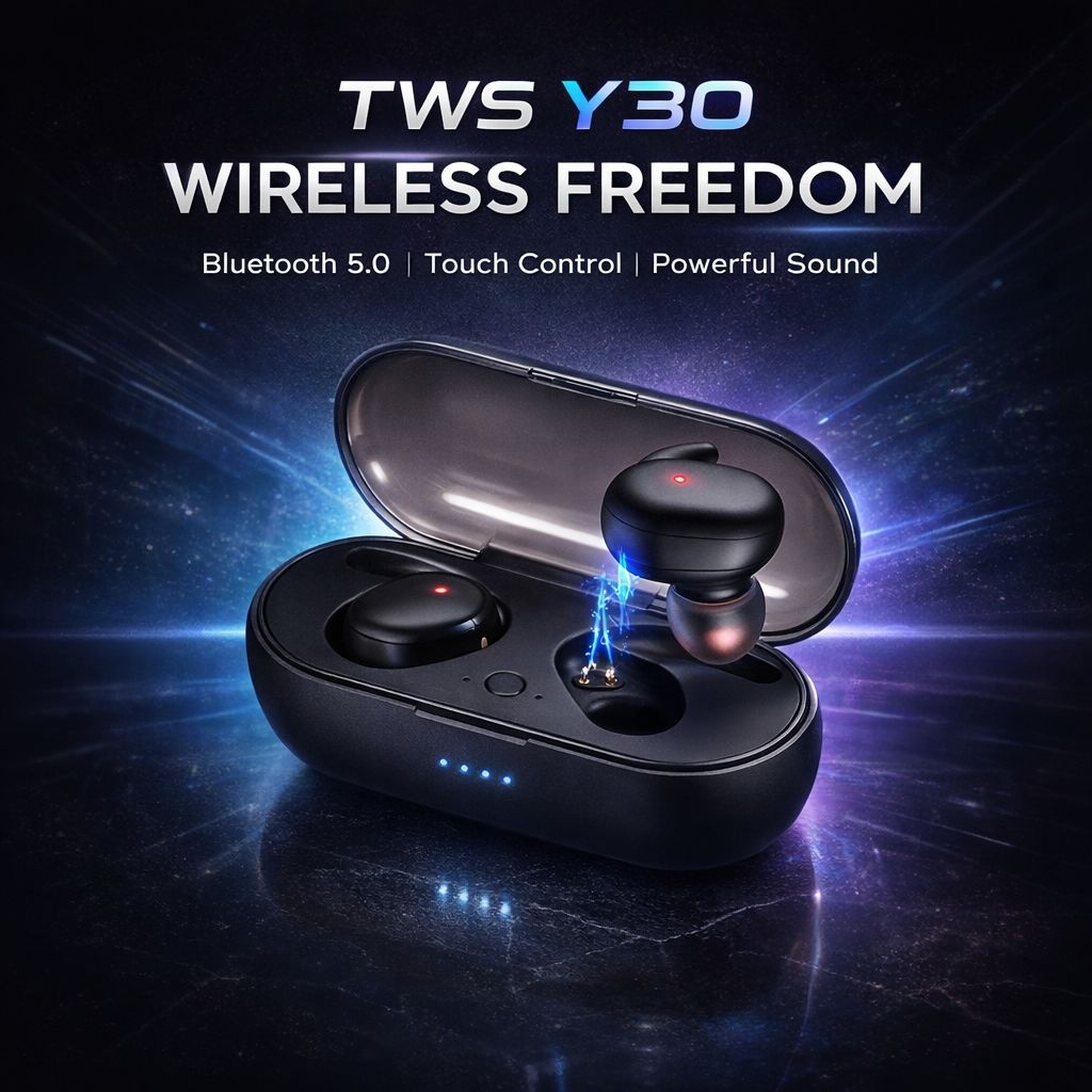 SOUNDSURGE TWS Y30 Earphone Bluetooth Bass Original Wireless Earbuds Bluetooth 5.0 Headset Gaming Sp