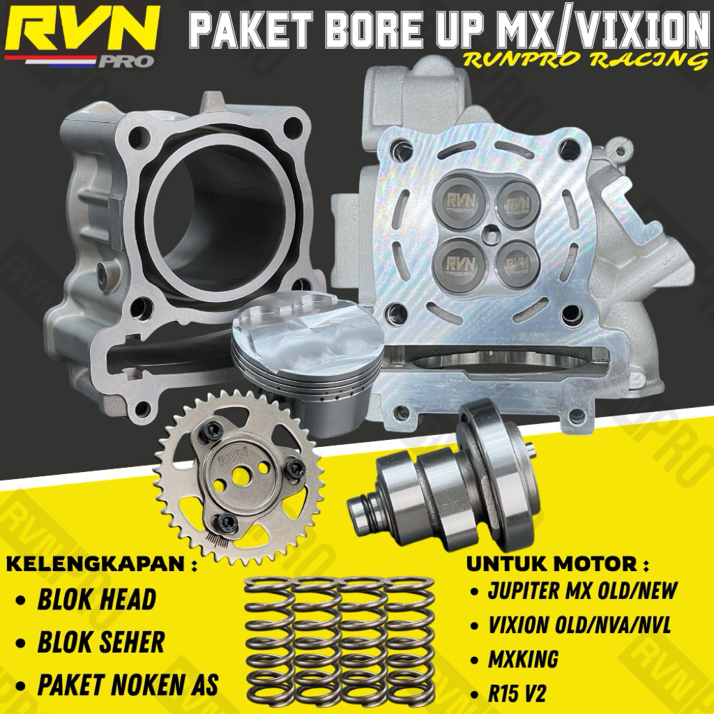 PAKETAN BORE UP PAKET BOREUP PAKET BLOK SEHER BORING BOREUP HEAD NOKEN AS CHAMSHAFT SENTRIK GESER TI