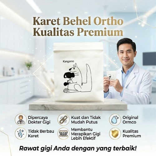 Karet Behel Ortho Ormco Elastik Elastic Gigi Kangaroo per bungkus isi 50 pcs Rubber Band Dental