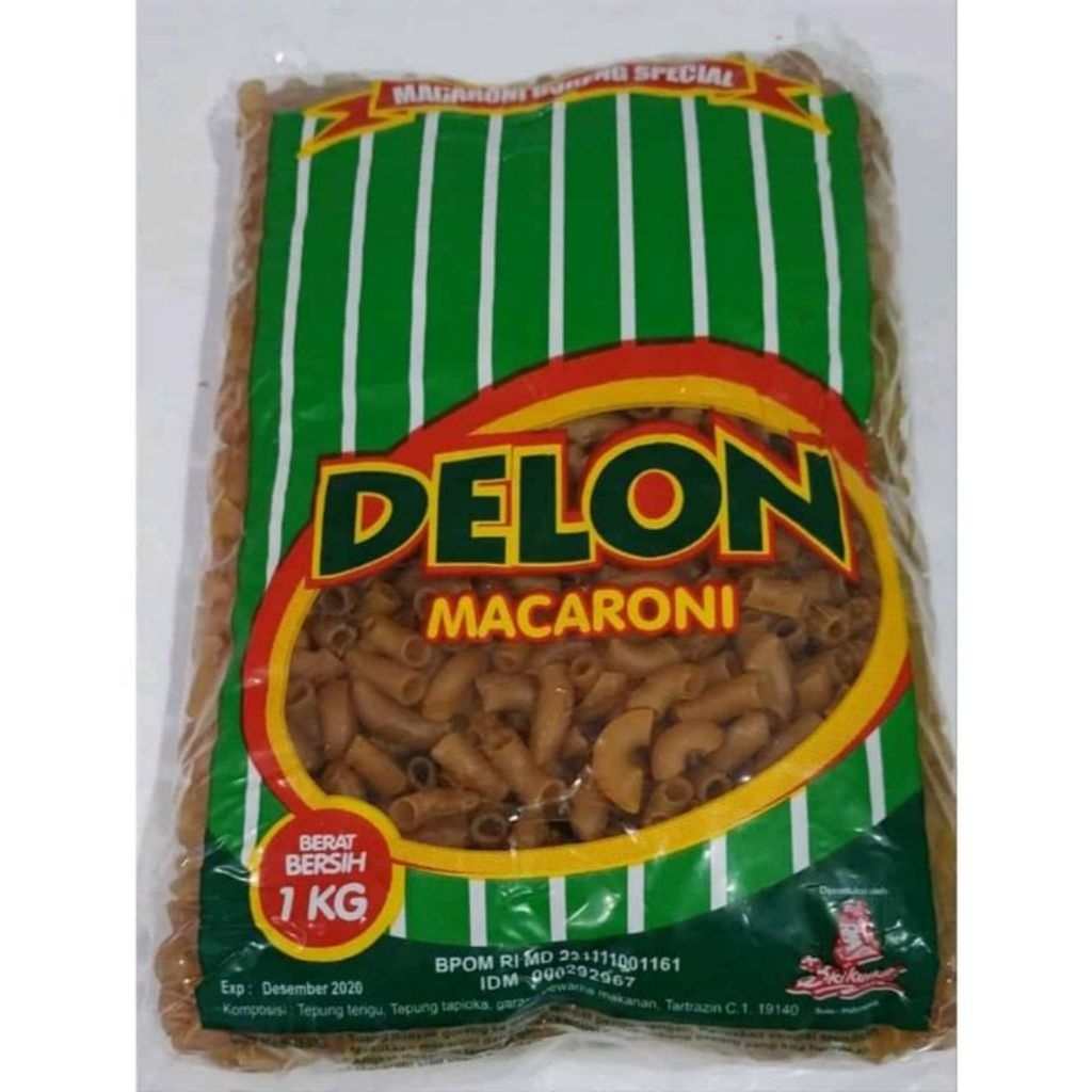 Macaroni Mentah goreng Delon hijau 1 kg