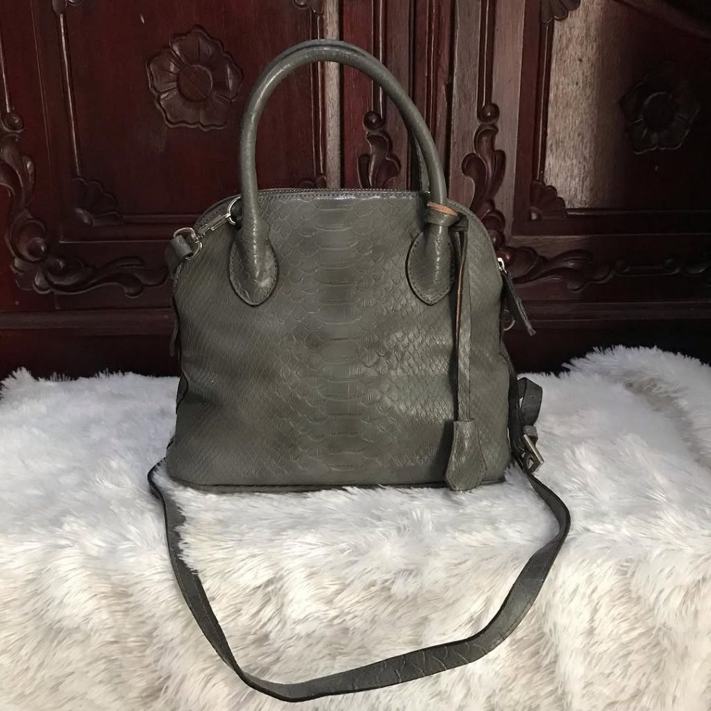 PRELOVED LE JUNEV sling bag alma croco kulit asli second hand bag