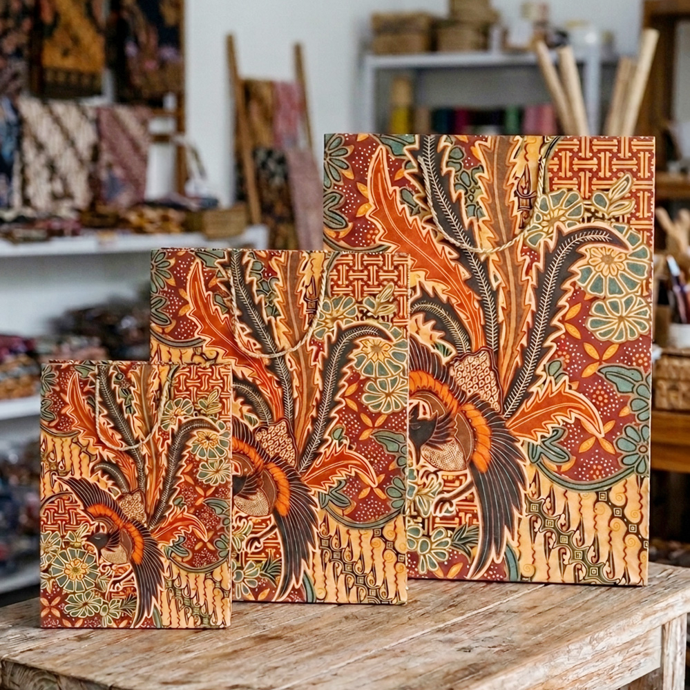 Paper Bag Tali Motif Batik Stanov 3 Ukuran  Pack Isi 12 Pcs